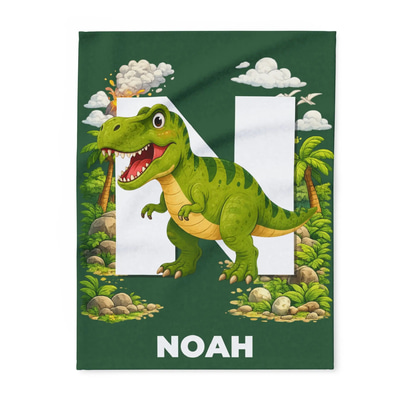 Personalised Dinosaur Initial Blanket
