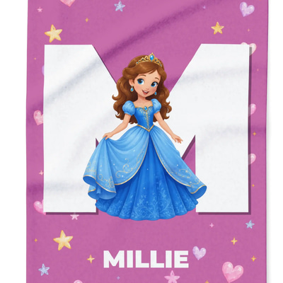 Personalised Princess Initial Blanket