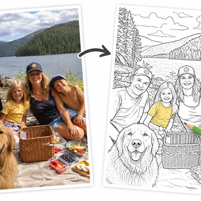 Personalised Colouring Page From Your Photo