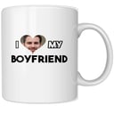Personalised I heart my boyfriend 11oz white photo mug