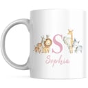 Jungle mug pink text