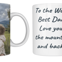 Personalised photo mug with photo and message
