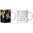 Personalised photo upload mug with custom message and font
