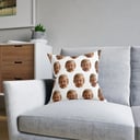 face pillow on sofa