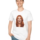 Man wearing face tshirt