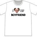 Personalised I heart my boyfriend white t-shirt with photo