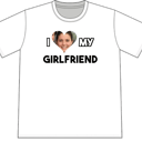 Personalised I heart my girlfriend white t-shirt with photo