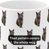 Tiled pattern on the cat mug