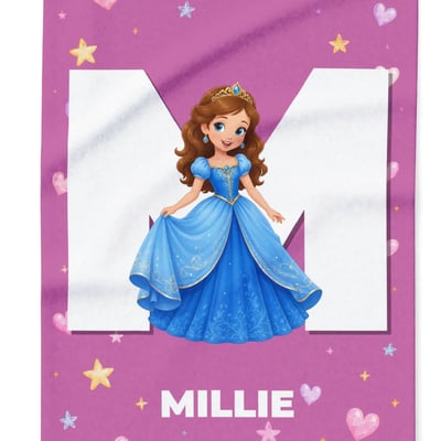 Personalised Princess Initial Blanket