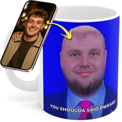 Bald JD Vance Meme Face Swap Mug